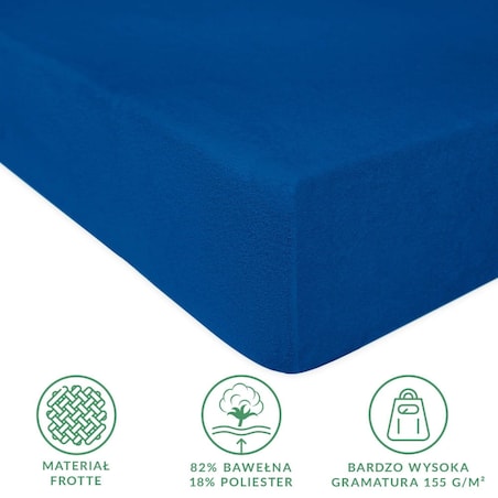 Prześcieradło frotte z gumką 120x200 kolor chaber