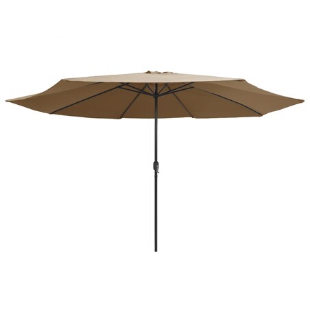 vidaXL Parasol ogrodowy na metalowym słupku, 390 cm, taupe