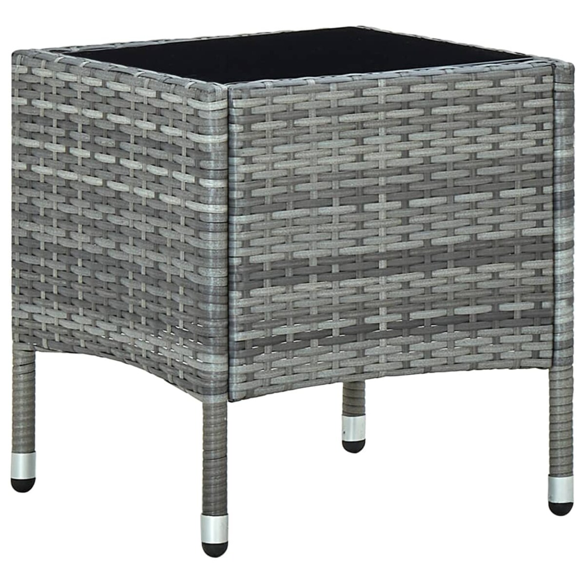 vidaXL Stolik ogrodowy, szary, 40 x 40 x 45 cm, rattan PE