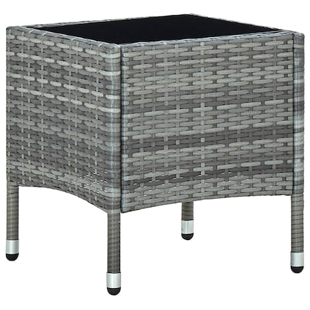 vidaXL Stolik ogrodowy, szary, 40 x 40 x 45 cm, rattan PE