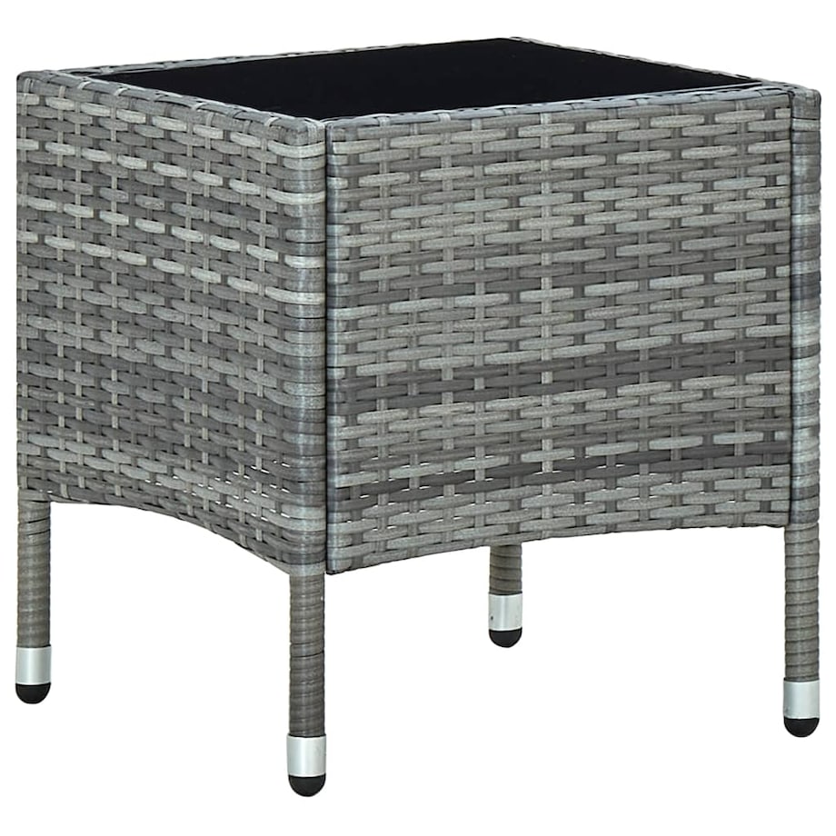 vidaXL Stolik ogrodowy, szary, 40 x 40 x 45 cm, rattan PE