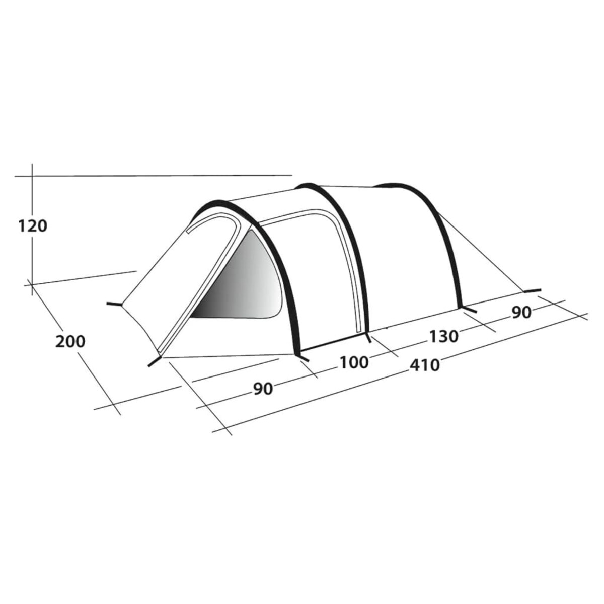 Outwell Namiot tunelowy Earth 3, 3-osobowy, niebieski