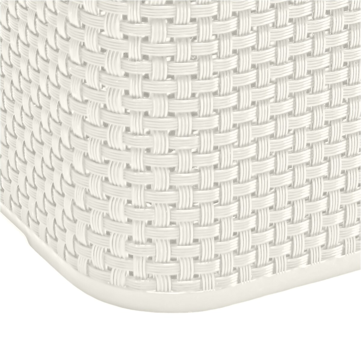 Regał Stojak Łazienkowy Rattanowy Szafka Z Koszami 5 X 7L Biały