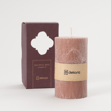 Świeca zapachowa palmowa walec Old Pink, 6,5x6,5x12 cm