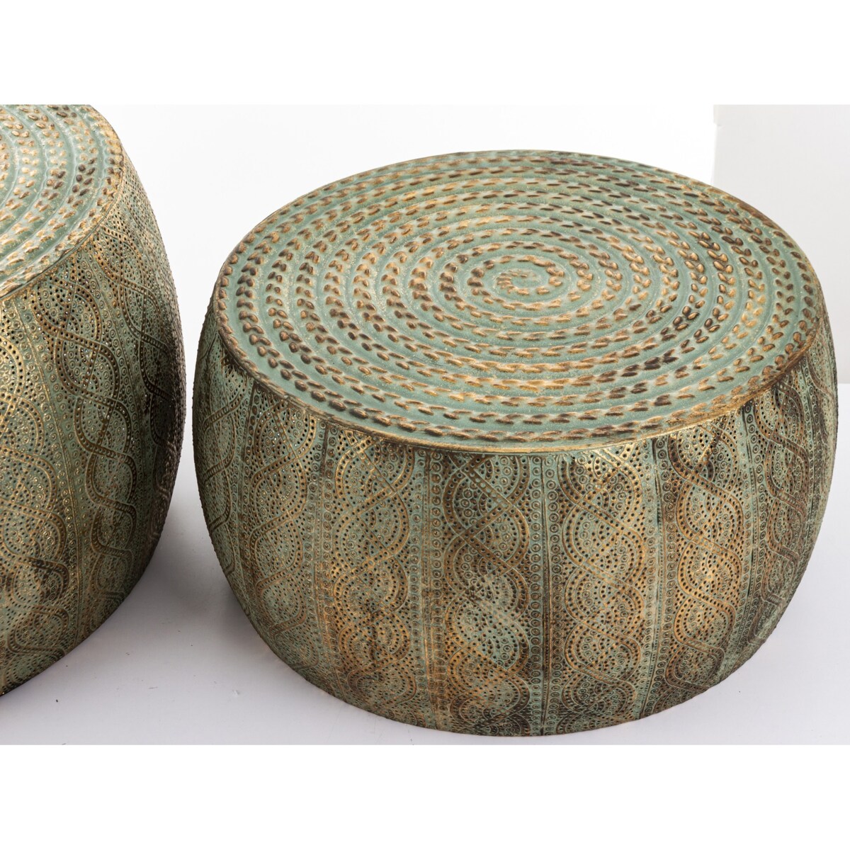 Stolik boczny 2 szt. metalowy 30x55x55 i 25x45x45 cm MOJI