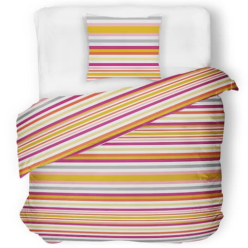 SANDER bawełniany komplet pościeli, w paski, wielokolorowy, 140x200