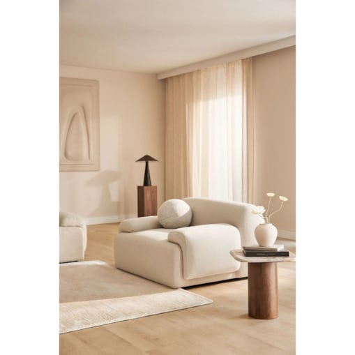 Fotel tapicerowany z poduszką Shirina, beżowy