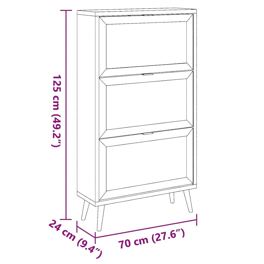 Finori Szafka na buty Bali 49A, dąb sonoma i nadruk trzciny