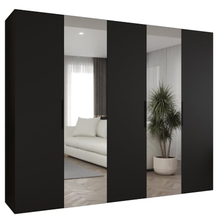 Szafa uchylna otwierana MARBELLA 2 250 wys. 202 cm Czarny + u. Czarny