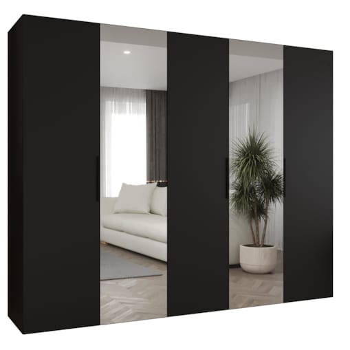 Szafa uchylna otwierana MARBELLA 2 250 wys. 202 cm Czarny + u. Czarny