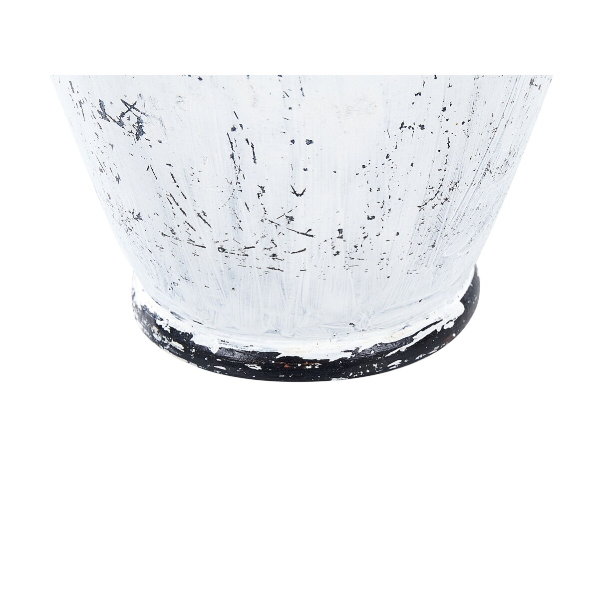 Wazon dekoracyjny z terakoty 33 cm czarno-biały MASSALIA