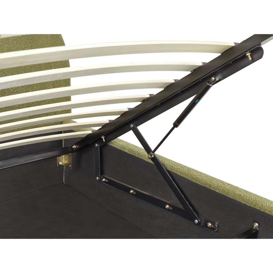 Łóżko z pojemnikiem boucle 160 x 200 cm zielone oliwkowe VAUCLUSE