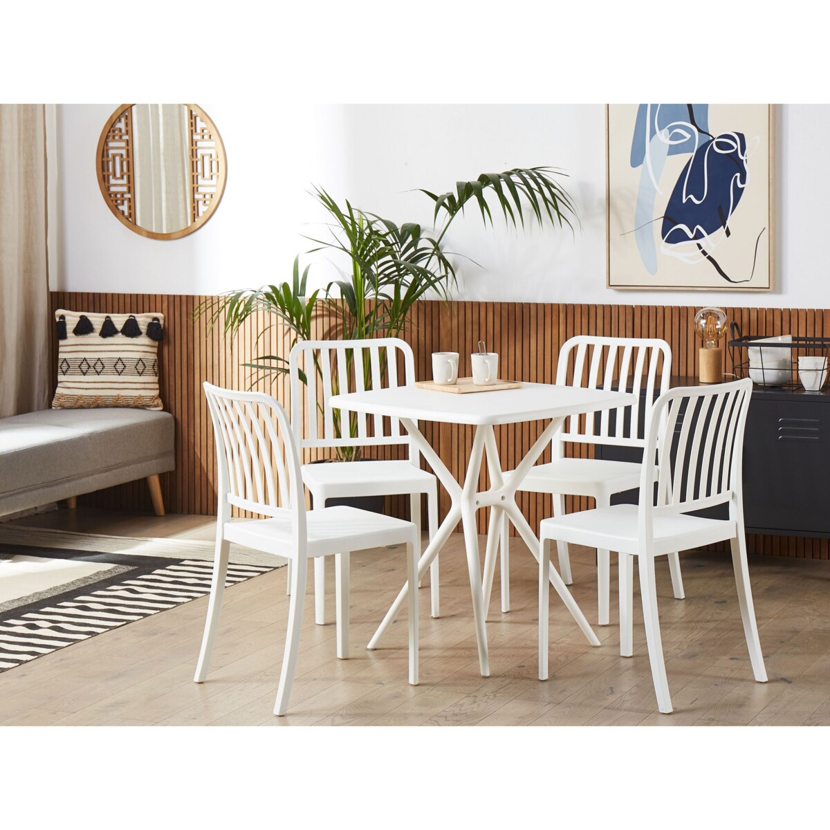 Zestaw 4 krzeseł ogrodowych biały SERSALE