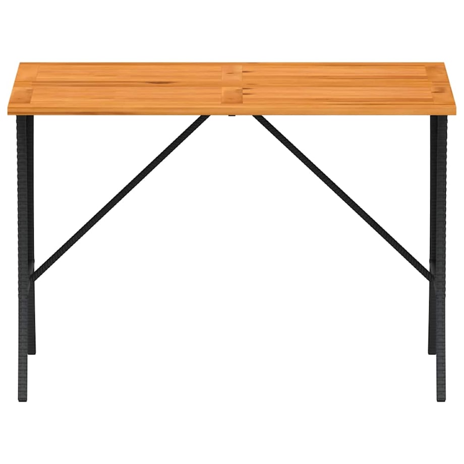 vidaXL Stół ogrodowy z blatem z drewna akacjowego czarny 105x75x72 cm
