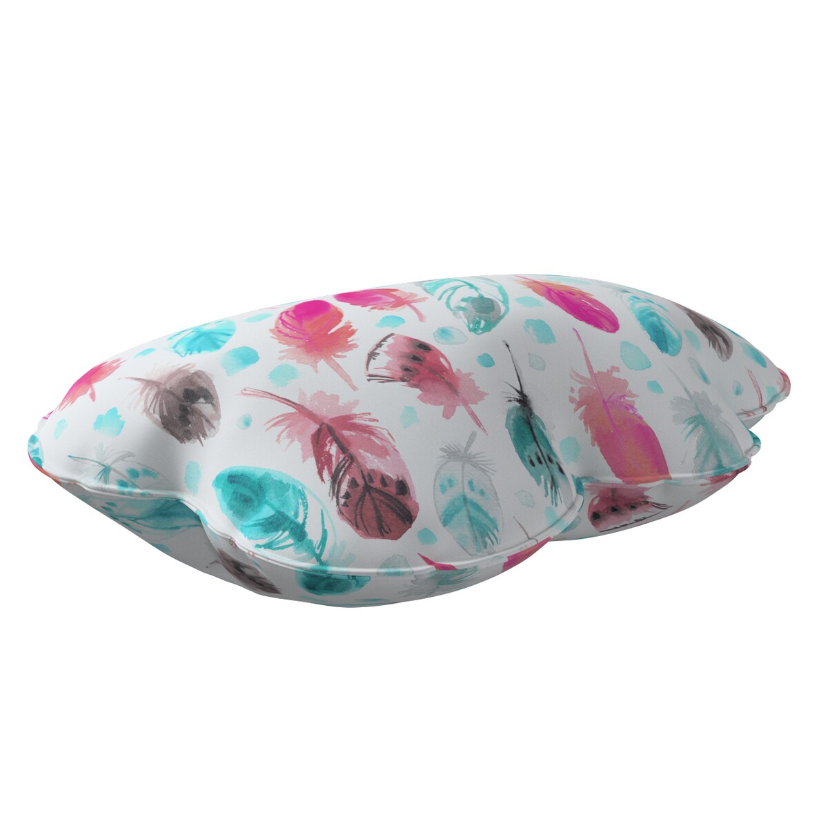 Poduszka Soft Cloud, różowe i turkusowe piórka, 55x15x35cm, Magic Collection