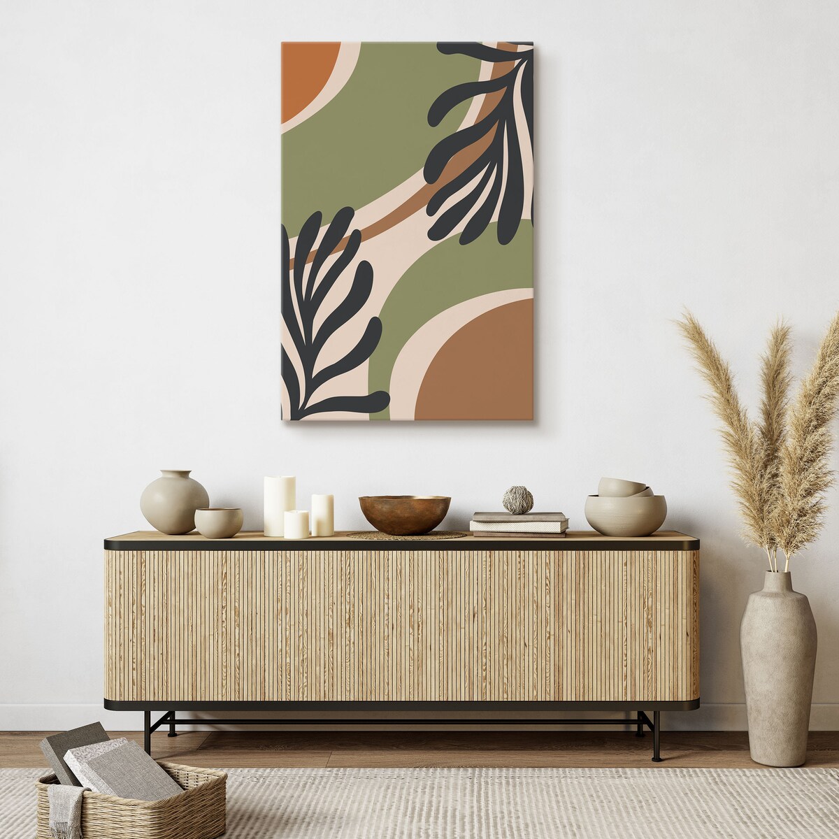 Obraz Abstrakcyjne Liście W Stylu Boho 30x40cm