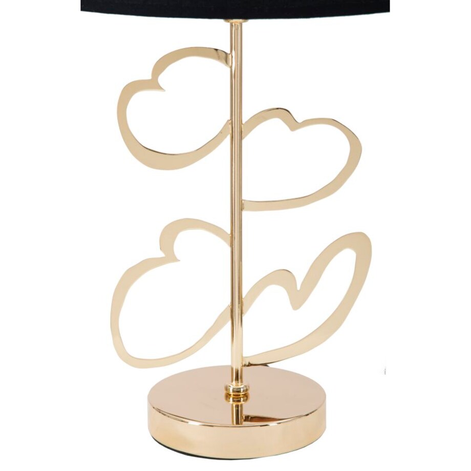 Lampa stołowa Glam Harts, kolor czarny i złoty, żelazo i papier, 30 x 30 x 54,5 cm, 1 x E27, styl glamour, do salonu i sypialni, Mauro Ferretti