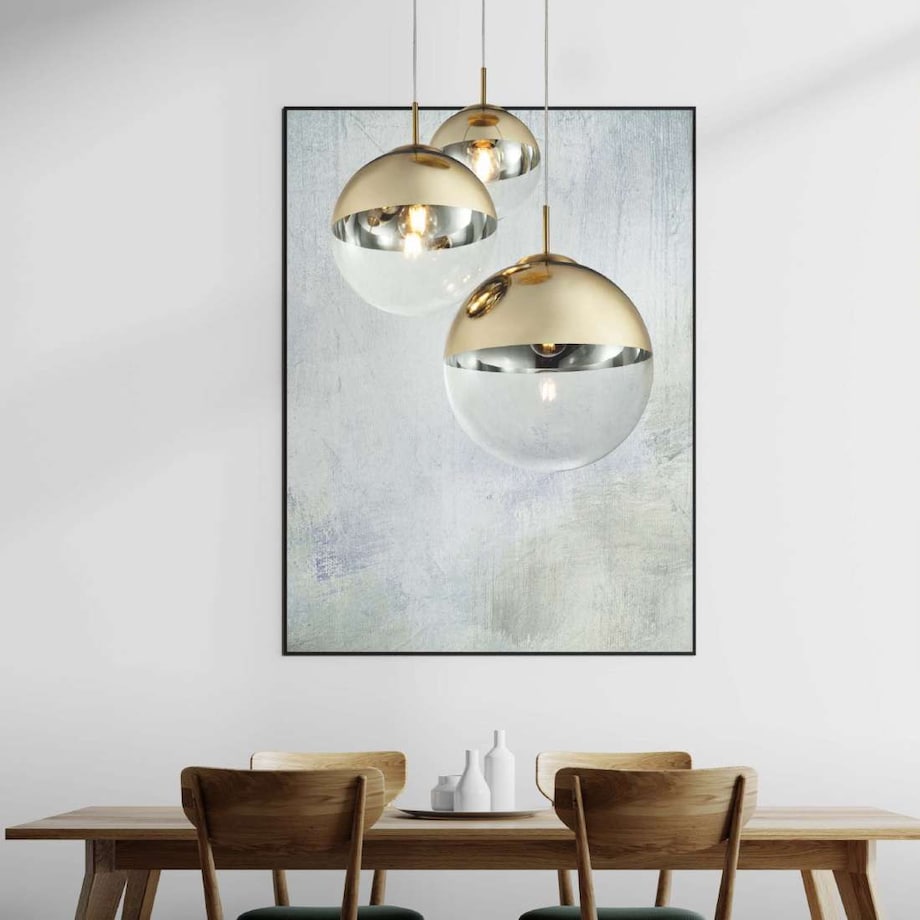 LAMPA wisząca VARUS 15855-3 Globo szklana OPRAWA zwis kaskada kule balls złote przezroczyste