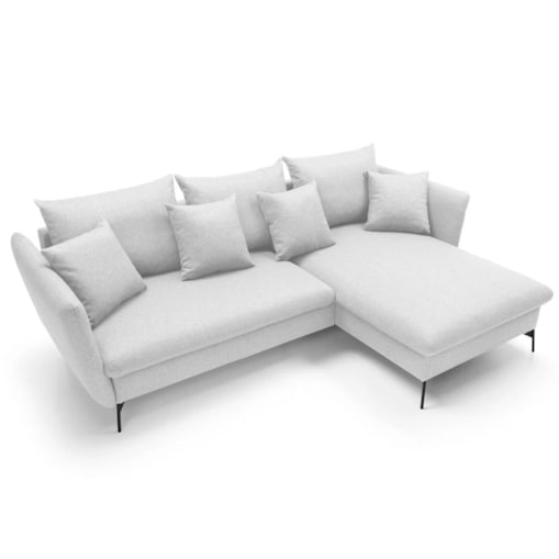 Narożnik z funkcją spania LINDA jasny szary prawy/lewy