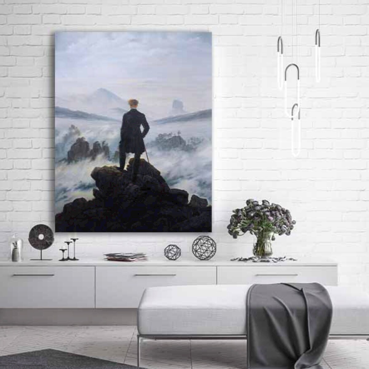 Obraz Wędrowiec nad morzem mgły Caspar David Friedrich 70cm x 90cm