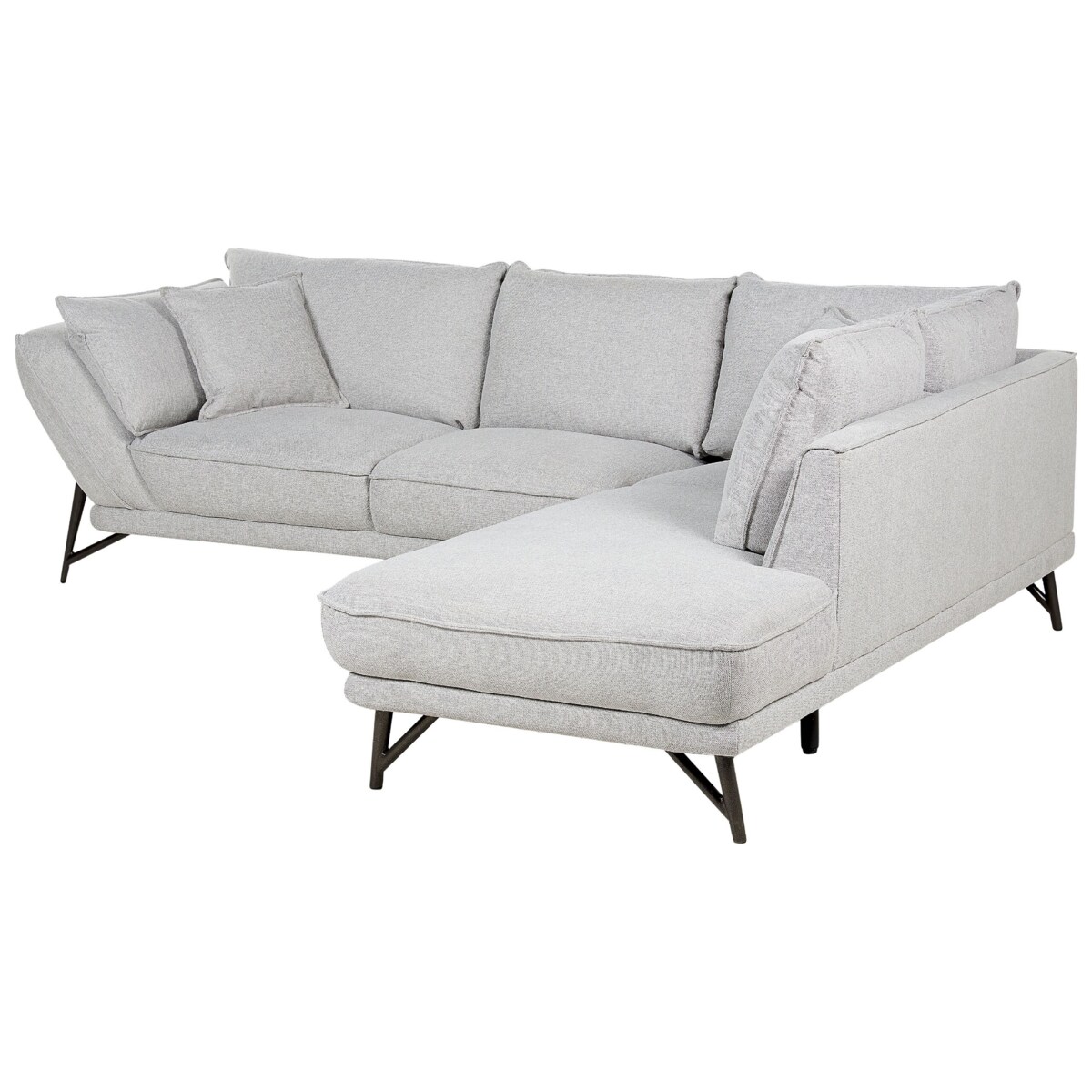 Narożnik lewostronny lniany jasnoszary ELGA