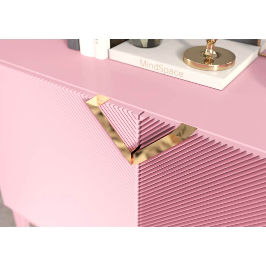 Drewniana komoda Visby DEMI LONG 2D / kolor pudrowy róż / szer. 100,5 cm