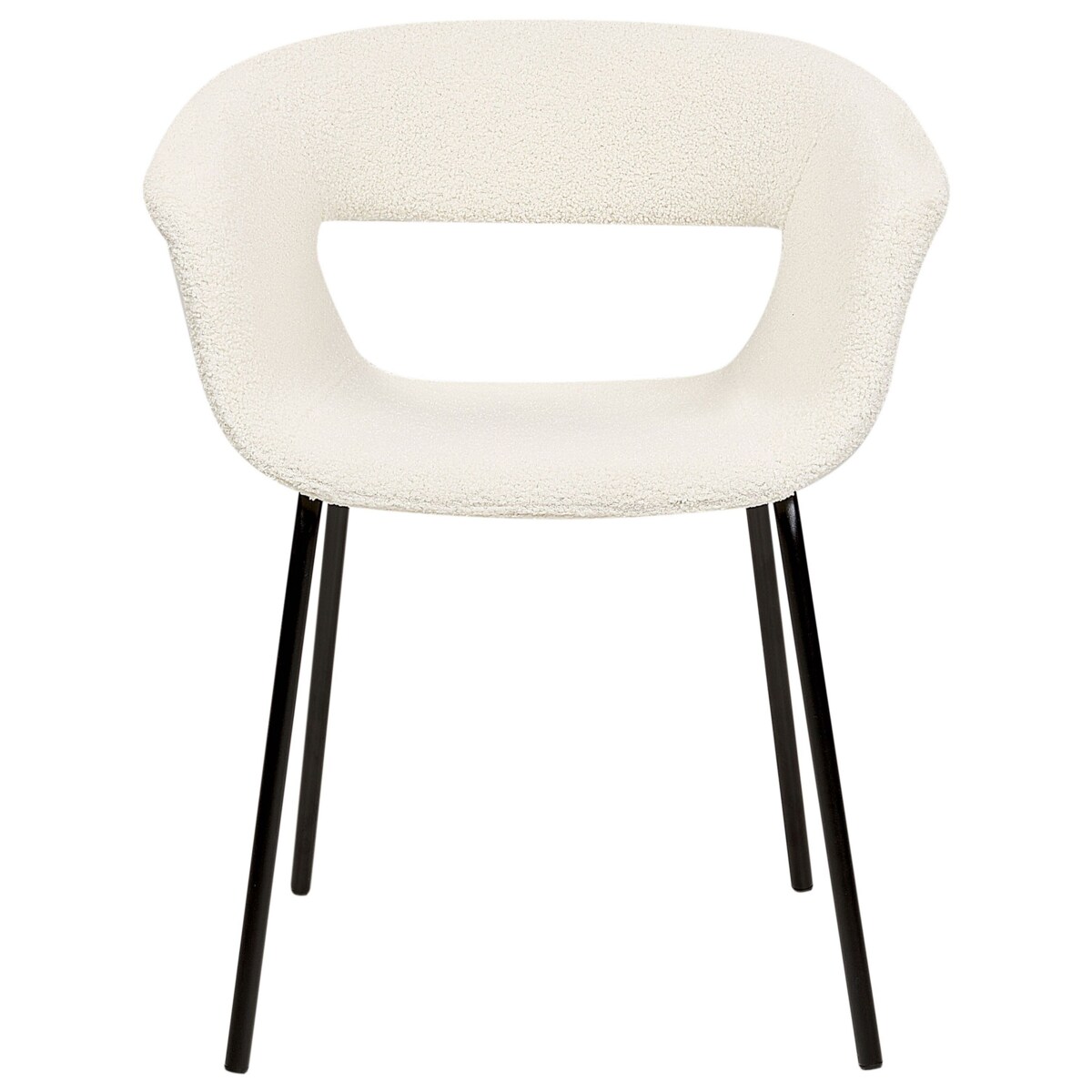 Zestaw 2 krzeseł do jadalni ELMA Boucle Złamana biel