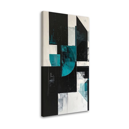 Obraz do salonu biura kuchni, Geometryczne kształty turkusowy czarny
