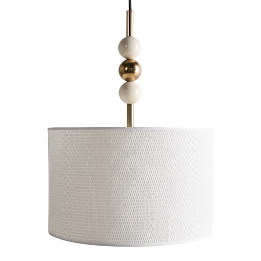 Lampa wisząca LOKY Metal Mosiężny/beżowy