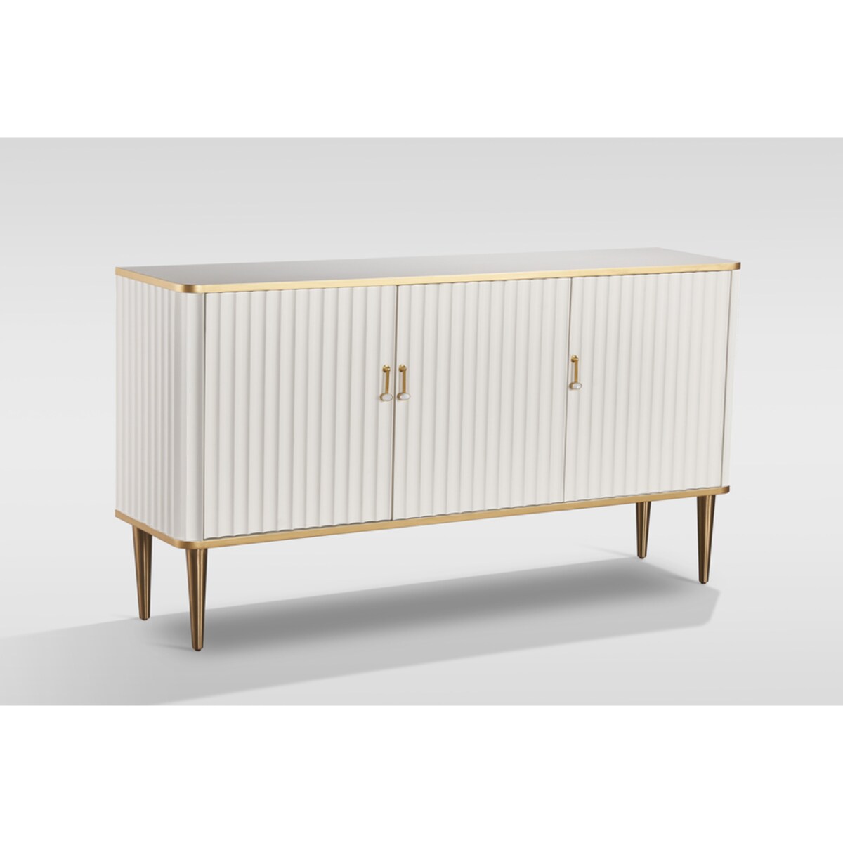 Złota komoda ryflowana Agi 160x40x87