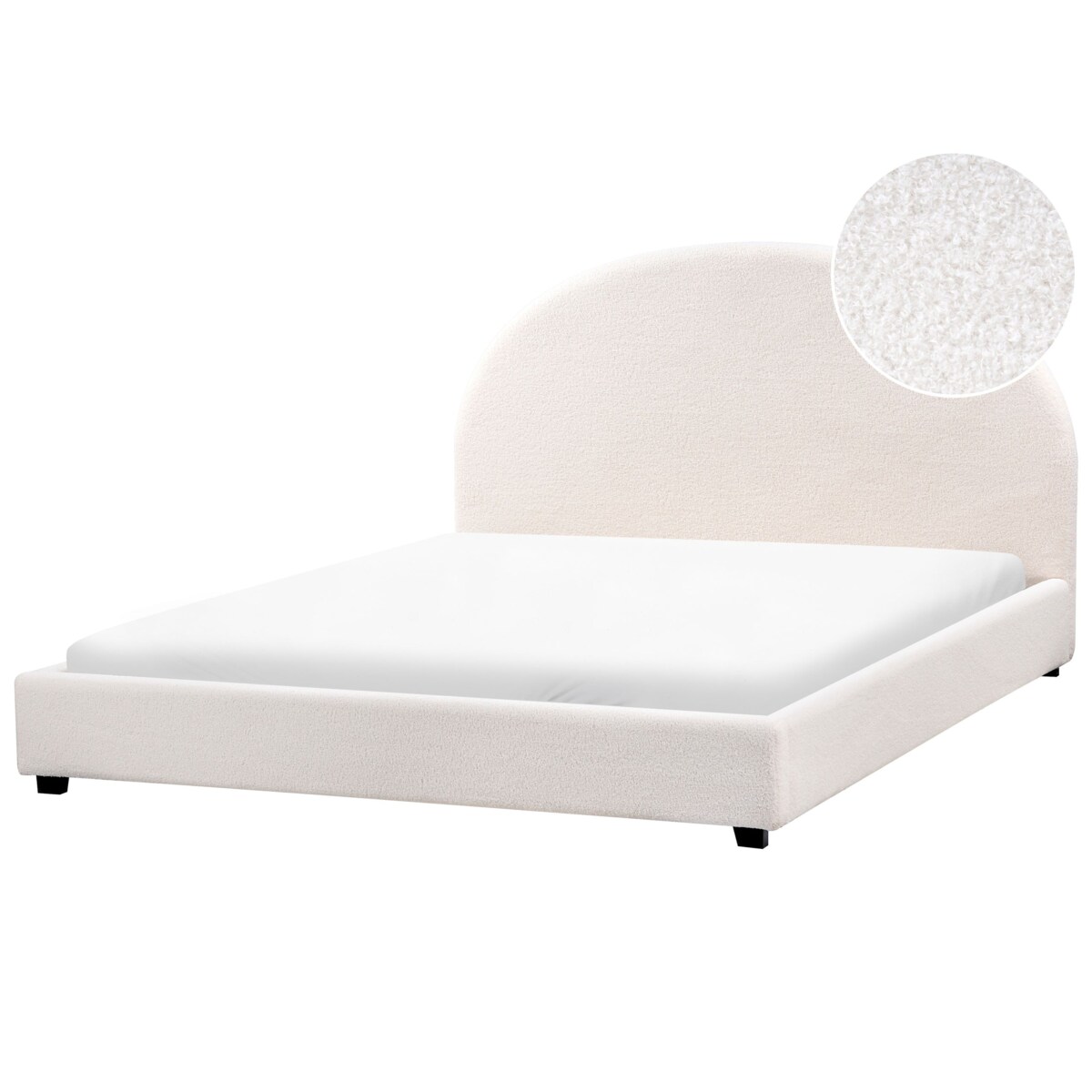 Łóżko Boucle VAUCLUSE 160 x 200 cm Złamana biel