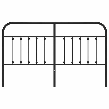 vidaXL Metalowe wezgłowie, czarne, 160 cm
