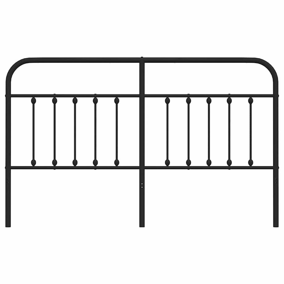 vidaXL Metalowe wezgłowie, czarne, 160 cm