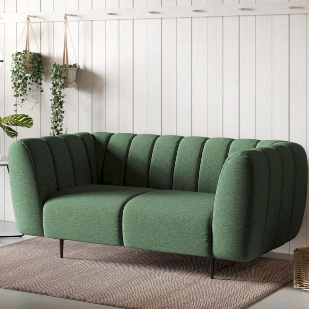 Shel Sofa 2-osobowa - ciemnozielona