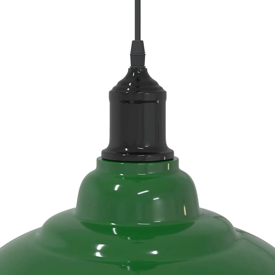 vidaXL Lampa wisząca z regulacją wysokości E27 połysk zielony metal