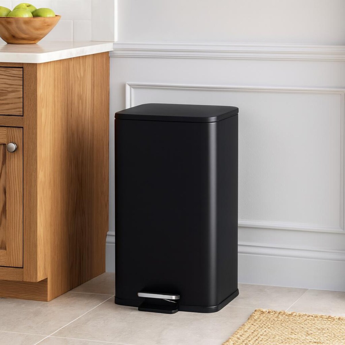 Metalowy kosz na śmieci DELTA, czarny, 30 l