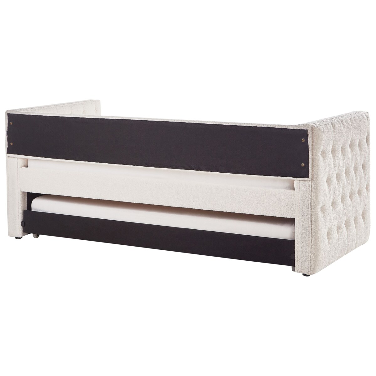 Łóżko wysuwane Boucle GASSIN 90 x 200 cm Złamana biel