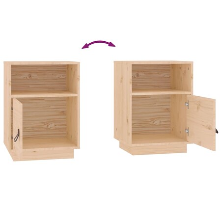 vidaXL Szafki nocne, 2 szt., 40x34x55 cm, lite drewno sosnowe