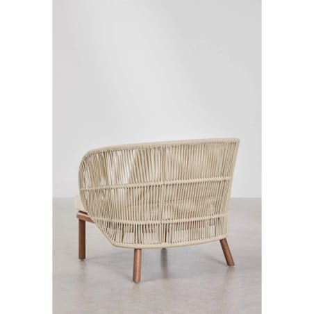 Fotel ogrodowy z drewna akacjowego i plecionego sznurka Capri