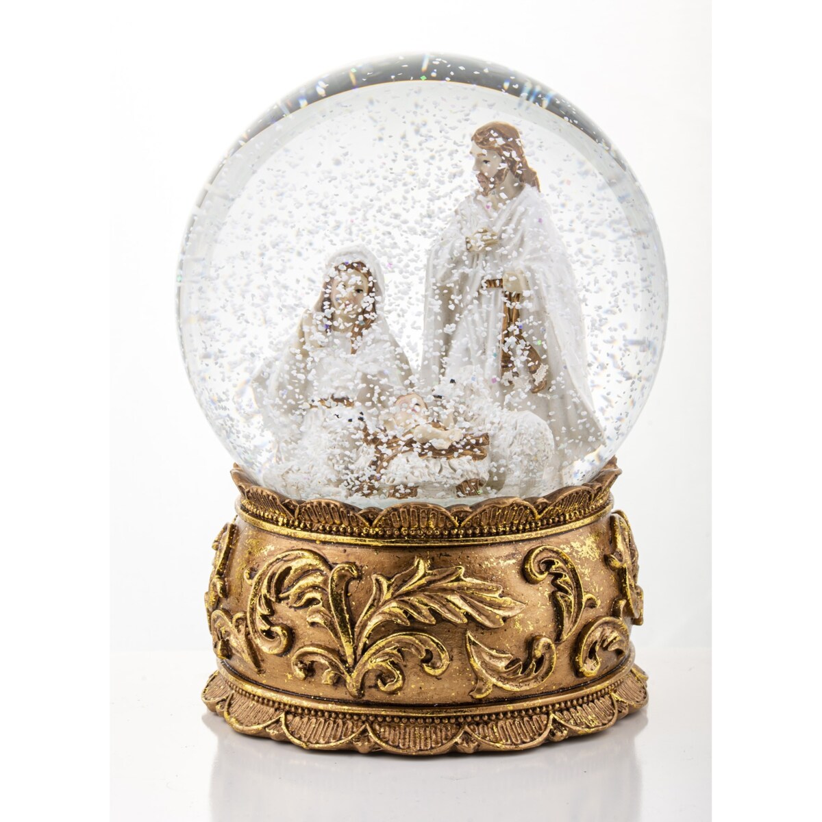 Szklana kula 16x11x11 cm BEBOLITO złota dekoracja