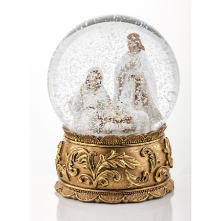 Szklana kula 16x11x11 cm BEBOLITO złota dekoracja