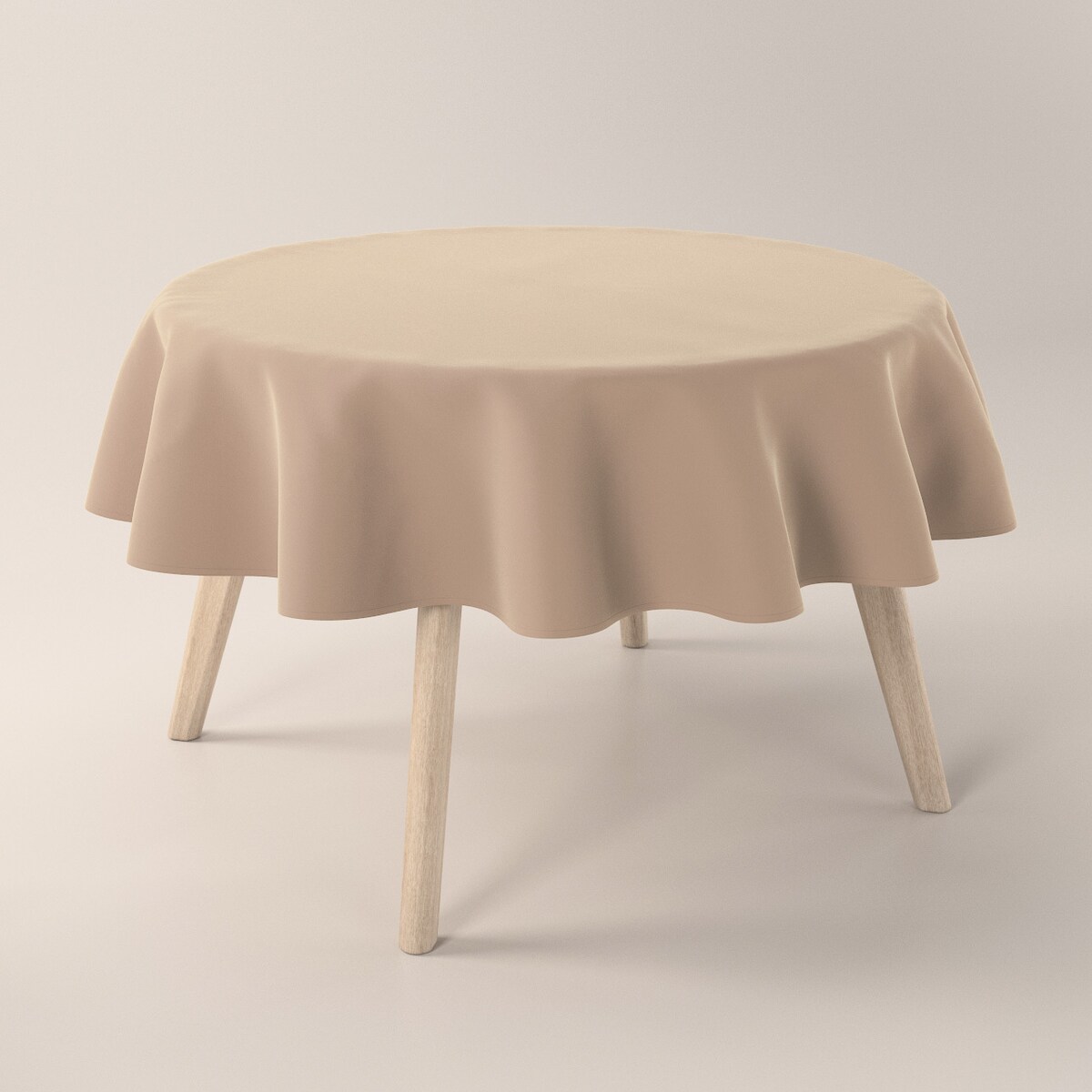 Obrus okrągły 130 x 130 cm beżowy