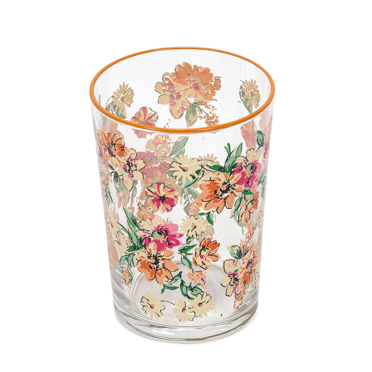 Duża szklanka w kwiatowy wzór, 510 ml