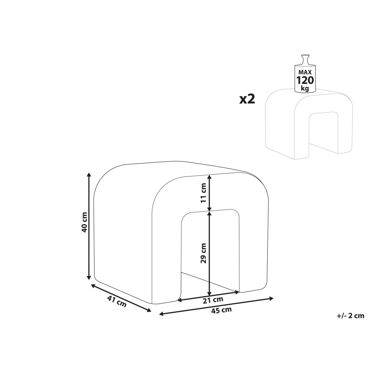 Zestaw 2 stolików pomocniczych MOZIA Piaskowy
