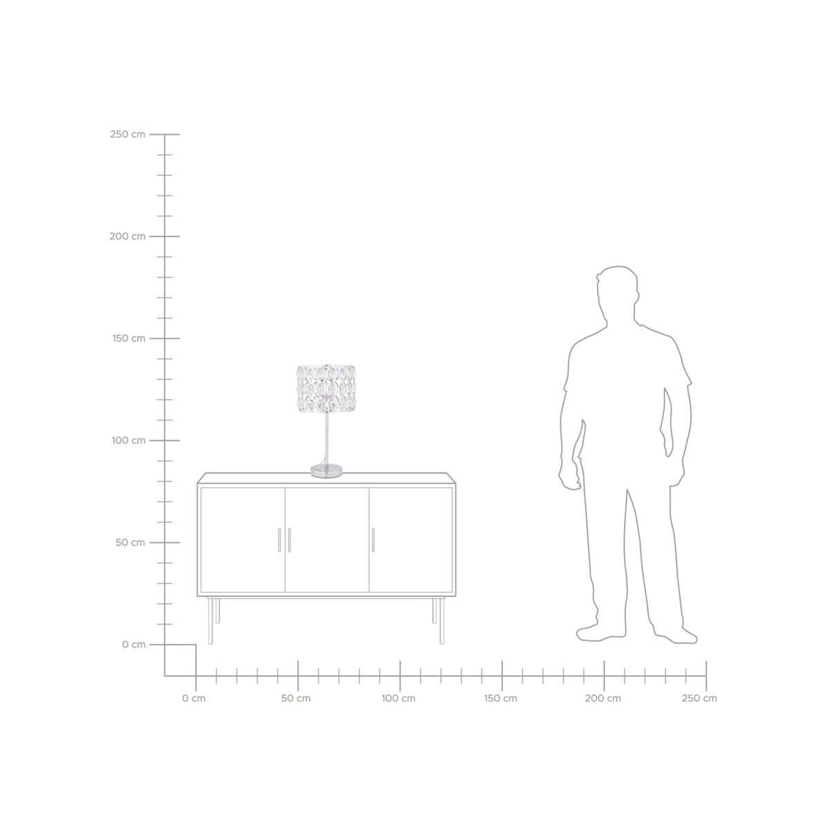Lampa stołowa metalowa srebrna TENNA