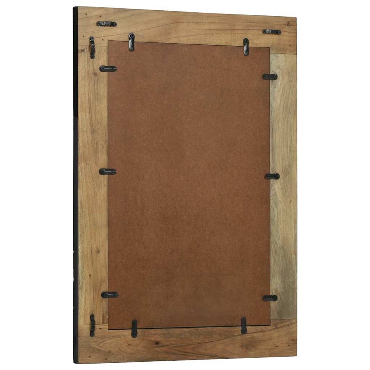 vidaXL Lustro Czarny i Brązowy 70 x 2 x 70 cm Drewno akacjowe
