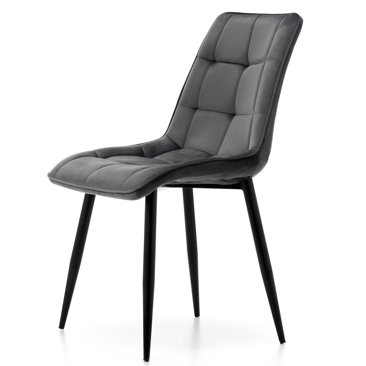 Krzesło tapicerowane welurowe CHIC velvet szary do salonu jadalni