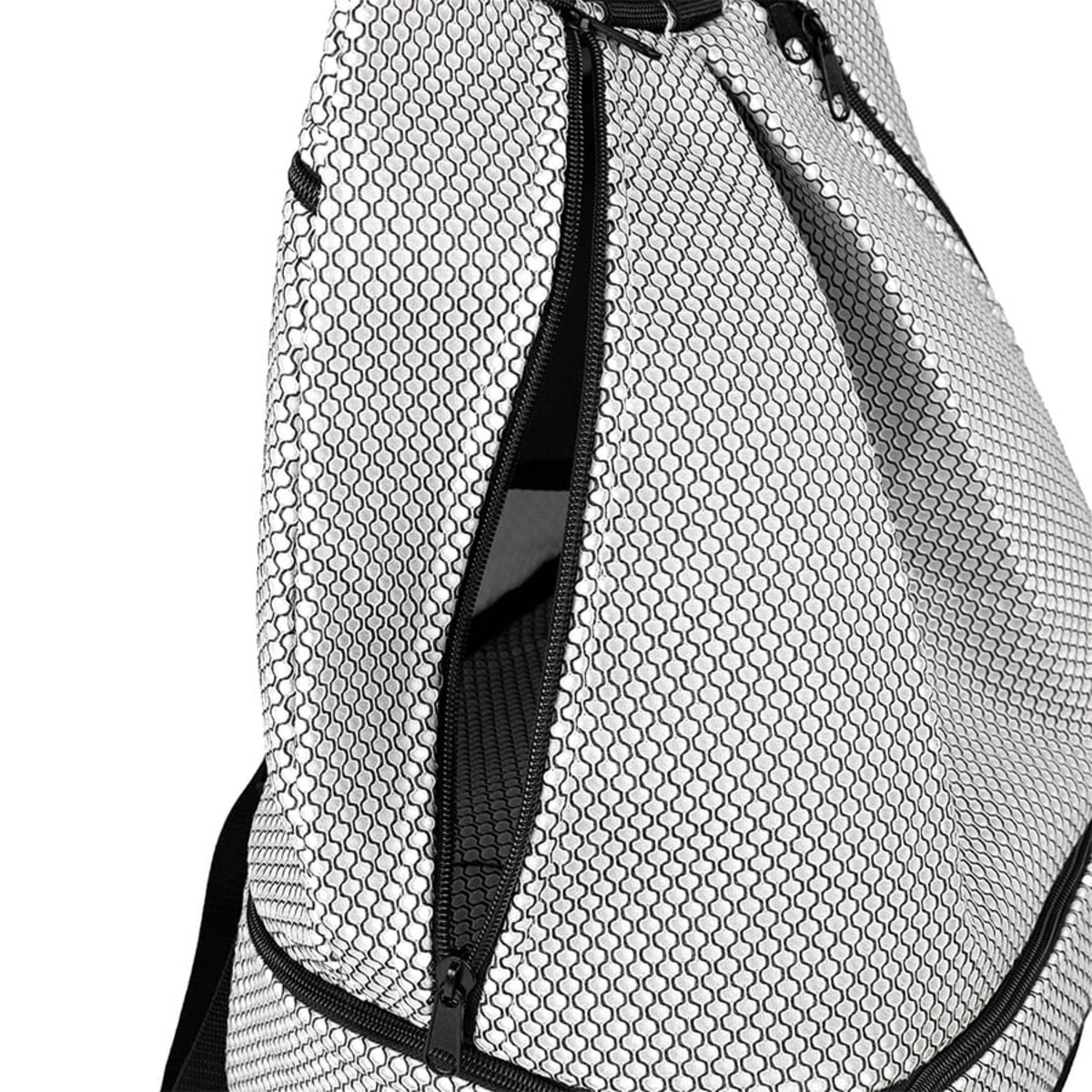 Torba sportowa, plecak na siłownię z kieszenią na buty, czarno-biały