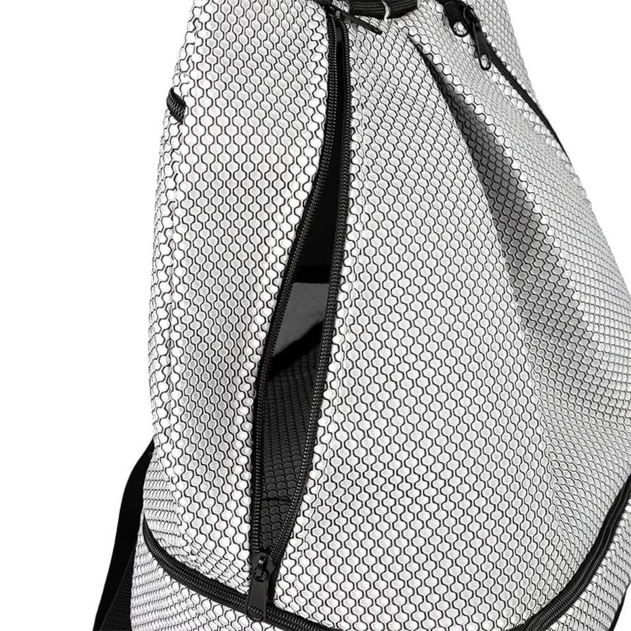 Torba sportowa, plecak na siłownię z kieszenią na buty, czarno-biały