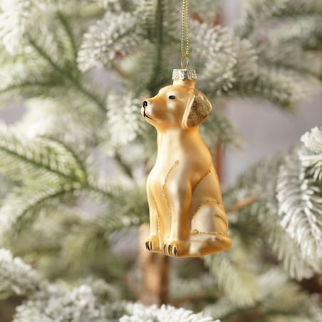 VILLA ITALIA Bombka szklana PIES złoty 10 cm